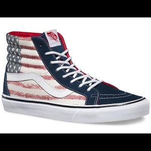 Vans Old Skool red white and blue American Flag